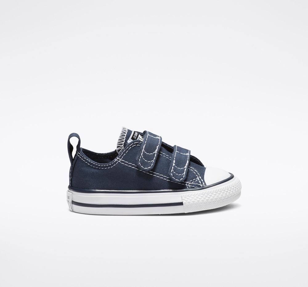 Athletic Navy / White Boys' Converse Chuck Taylor All Star Easy On Toddler Low Tops India | WMQT-36085