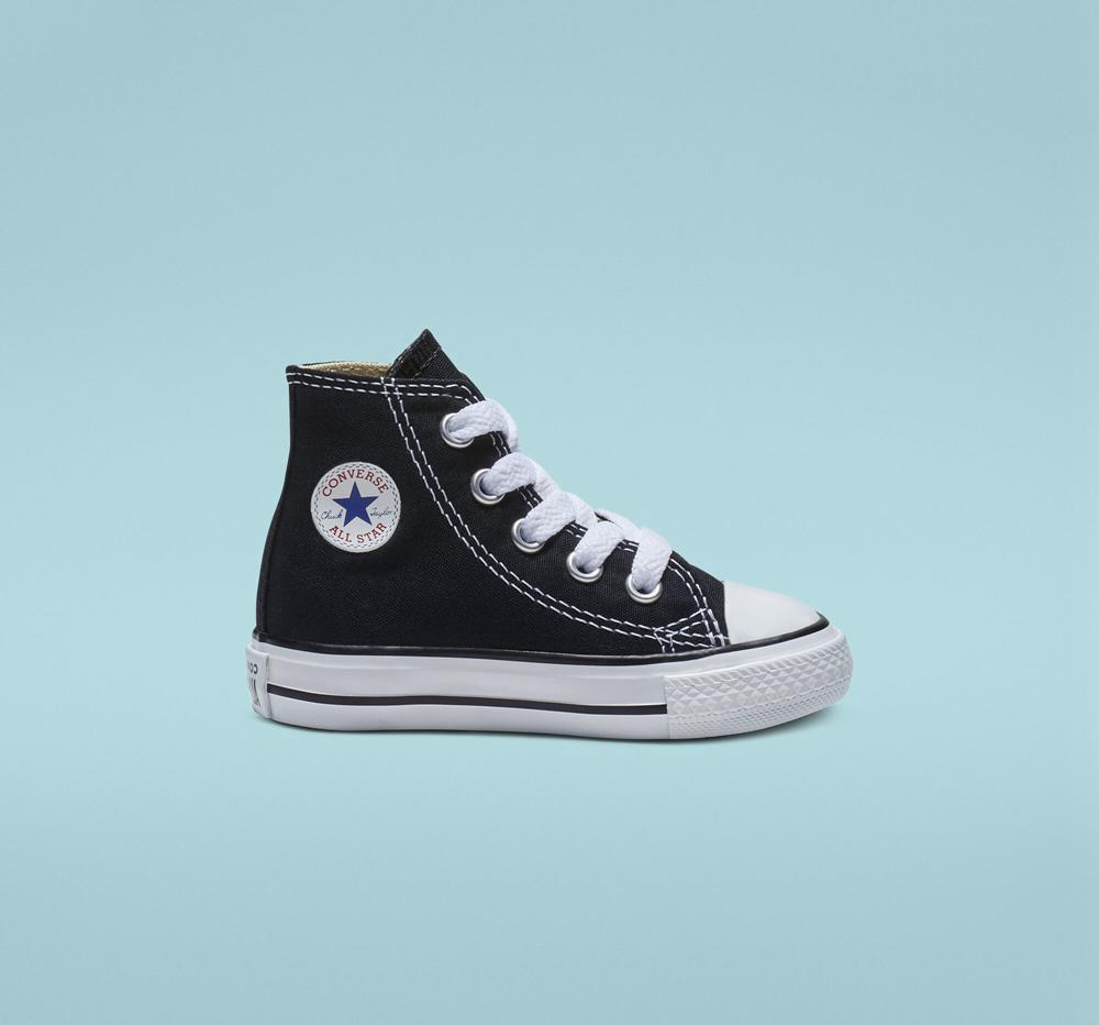 Black Boys' Converse Chuck Taylor All Star Classic Toddler High Tops India | OHVE-58107