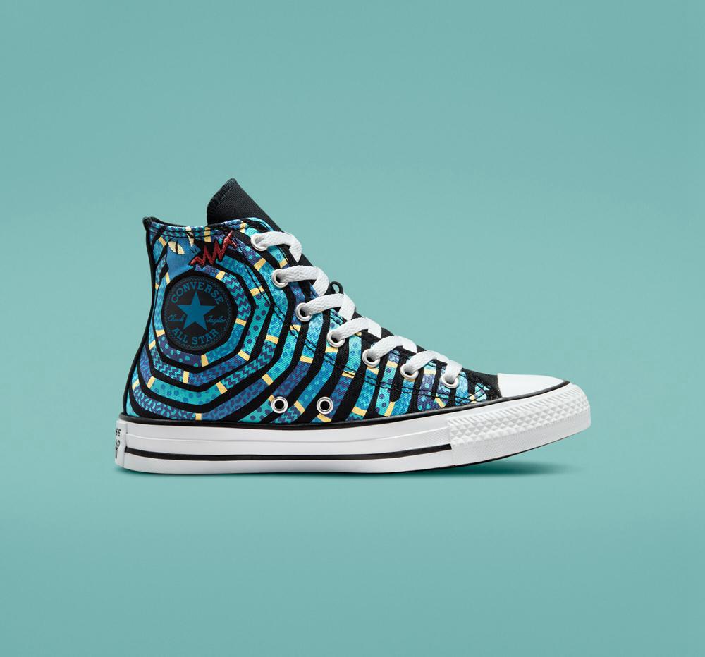 Black / Dk Purple Dust Boys' Converse Chuck Taylor All Star Snake Big Kids High Tops India | NJVW-86271