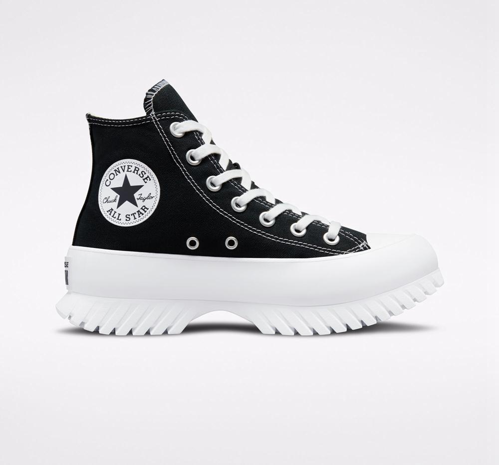 Black / Egret / White Men's Converse Chuck Taylor All Star Lugged 2.0 Unisex High Top Platform Shoes India | YBIZ-30174