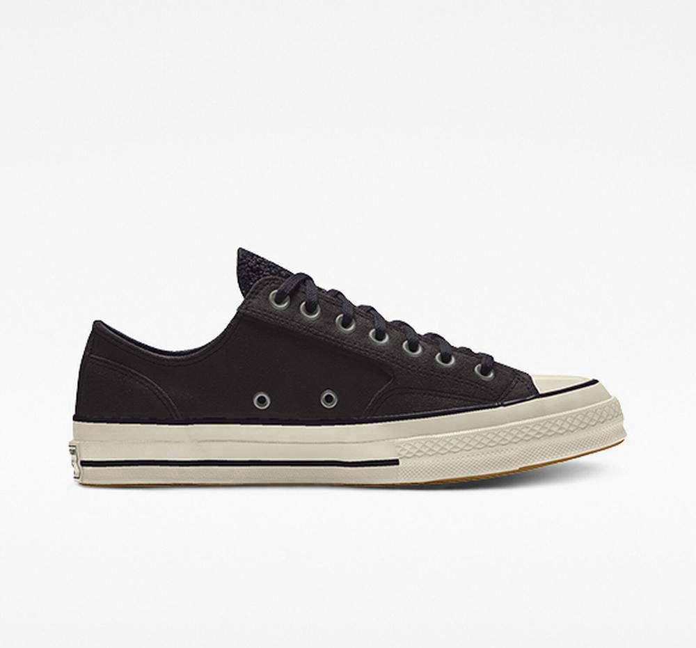 Black Men's Converse Custom Chuck 70 Suede By You Unisex Low Tops India | PQXD-06387