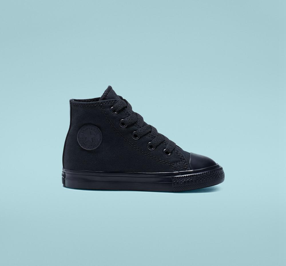 Black Monochrome Boys' Converse Chuck Taylor All Star Classic Toddler High Tops India | KRLG-86509