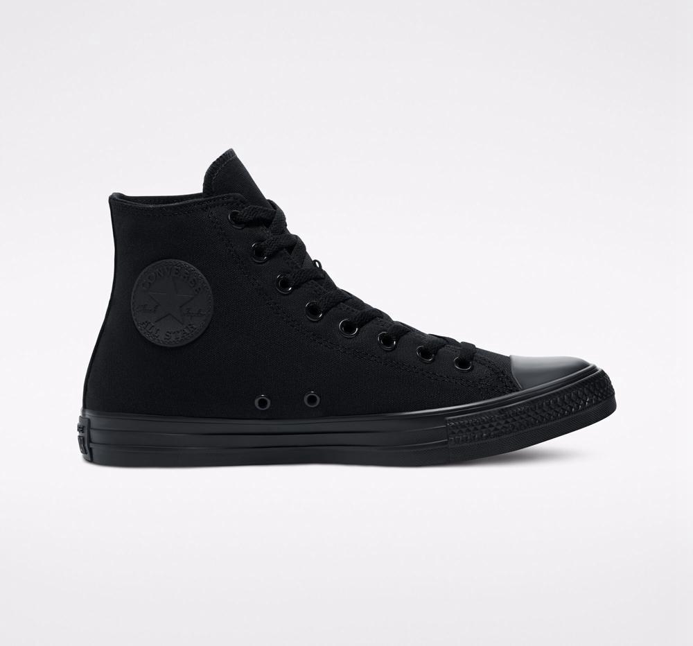 Black Monochrome Men's Converse Chuck Taylor All Star Classic Unisex High Tops India | DEAW-20951