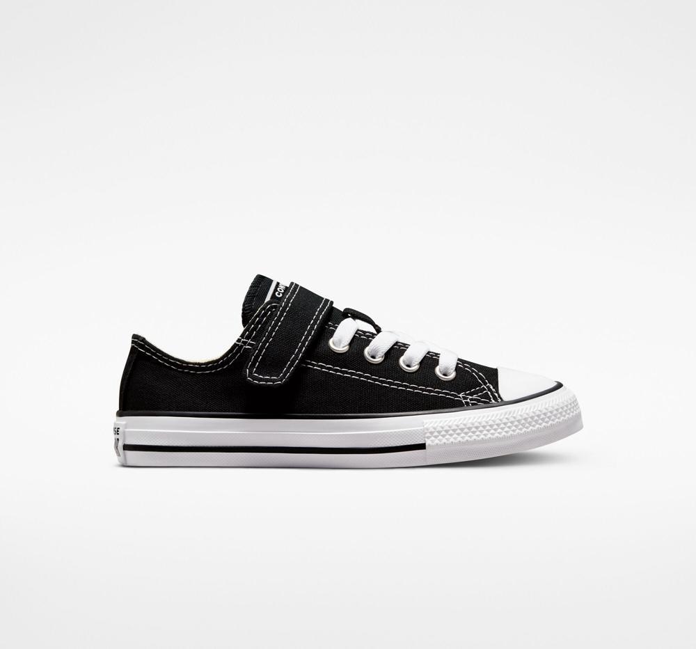 Black / Natural / White Girls' Converse Chuck Taylor All Star Easy On Little Kids Low Tops India | TDAP-07531