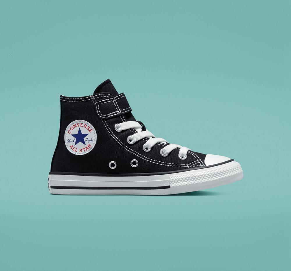 Black / Natural / White Girls' Converse Chuck Taylor All Star Easy On Little Kids High Tops India | YBIU-50146