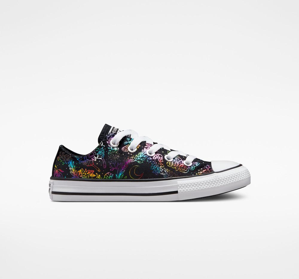 Black / Pink / Purple / Blue Girls' Converse Chuck Taylor All Star Butterfly Shine Little Kids Low Tops India | MIBG-62198