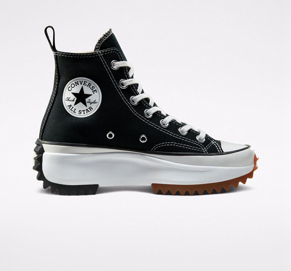 Black / White / Gum Men's Converse Run Star Hike Platform Unisex High Tops India | TRNL-50478