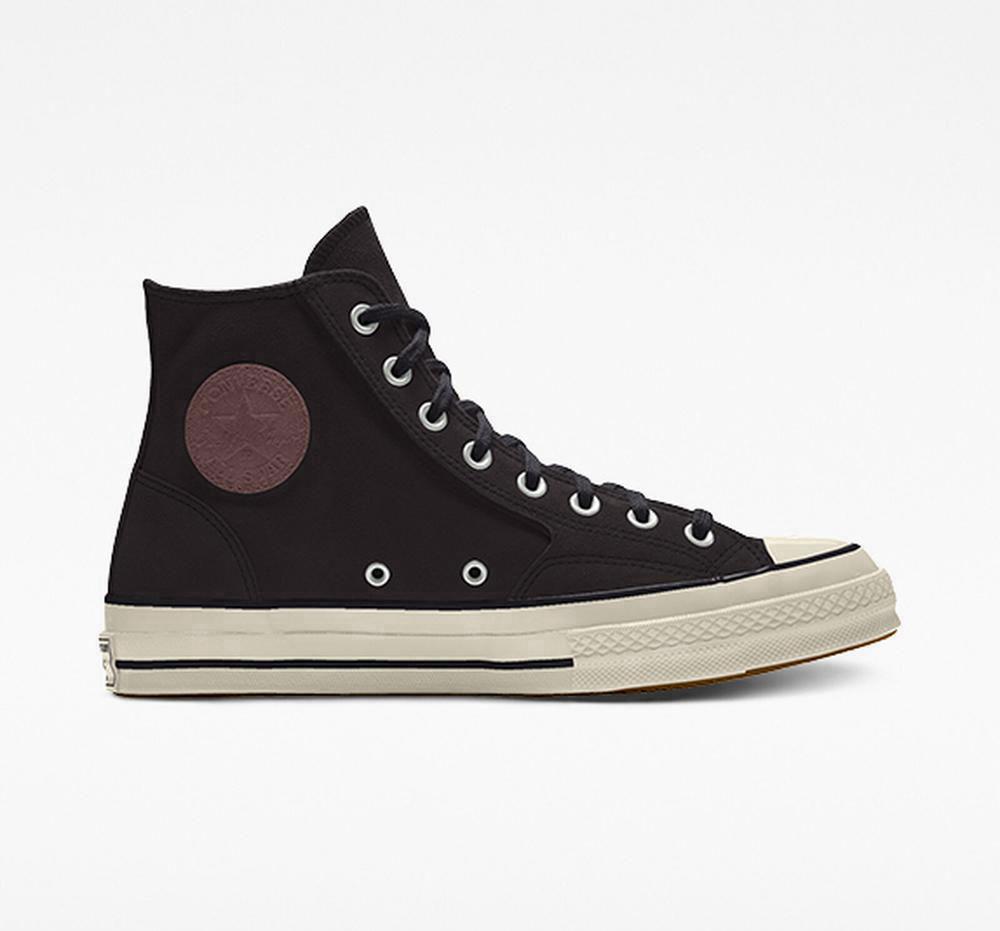 Black Women's Converse Custom Chuck 70 Suede By You Unisex High Tops India | EMLV-14087