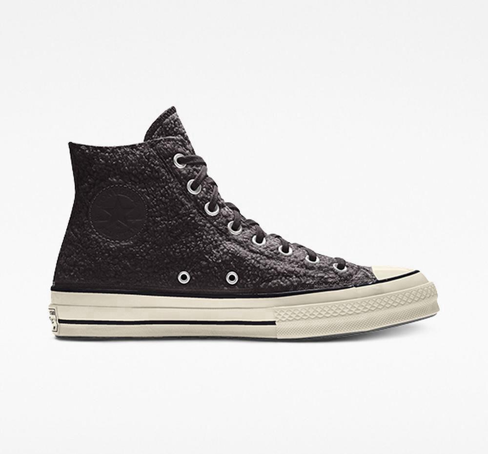 Black Women's Converse Custom Chuck 70 Sherpa By You Unisex High Tops India | XFDZ-78154