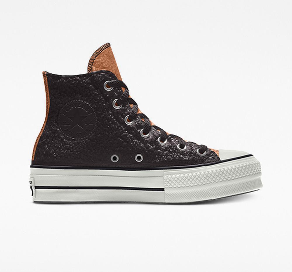 Blackgingerrose Women's Converse Custom Sherpa Chuck Taylor All Star By You Unisex High Top Platform Shoes India | TMVH-02943