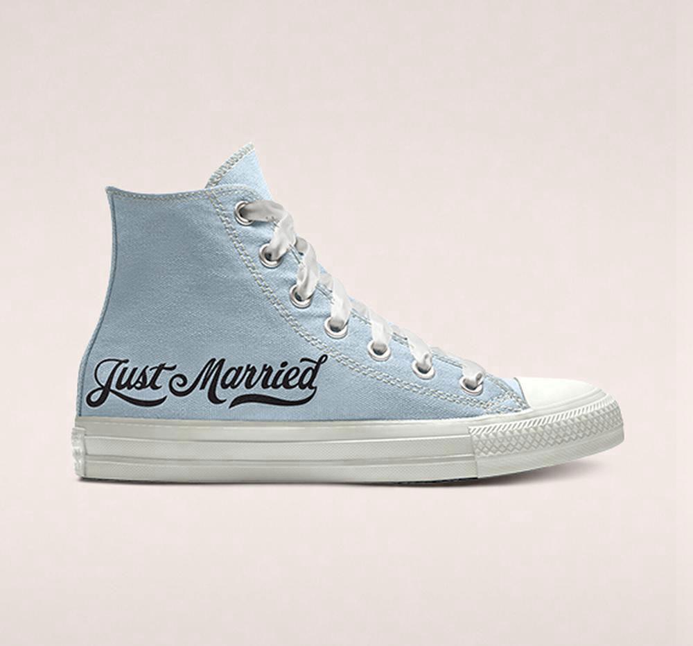 Blue Men's Converse Custom Chuck Taylor All Star Wedding By You Unisex High Tops India | UVKS-85372