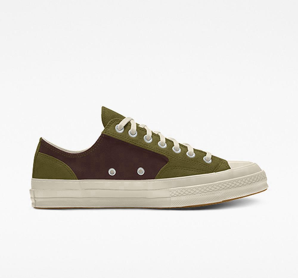 Brown Dark Root Men's Converse Custom Chuck 70 Suede By You Unisex Low Tops India | KCIJ-32746