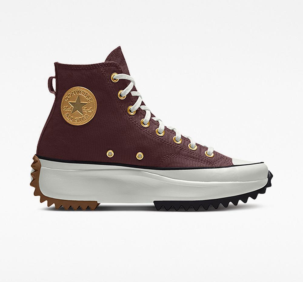 Brown Eldorado Men's Converse Custom Run Star Hike By You Unisex High Tops India | YVUM-79832