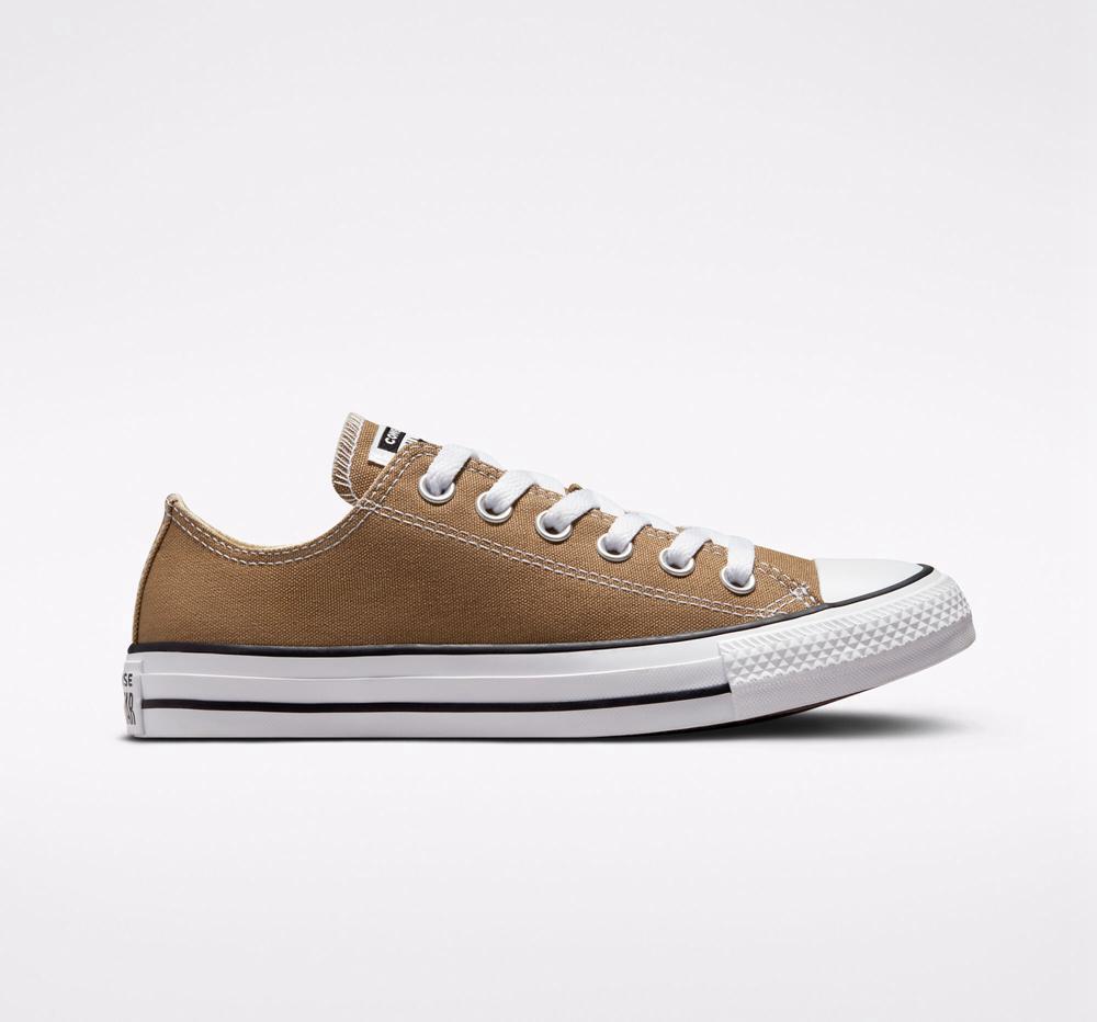 Brown Sand Dune / White / Black Men's Converse Chuck Taylor All Star Seasonal Color Unisex Low Tops India | ZSIF-79104