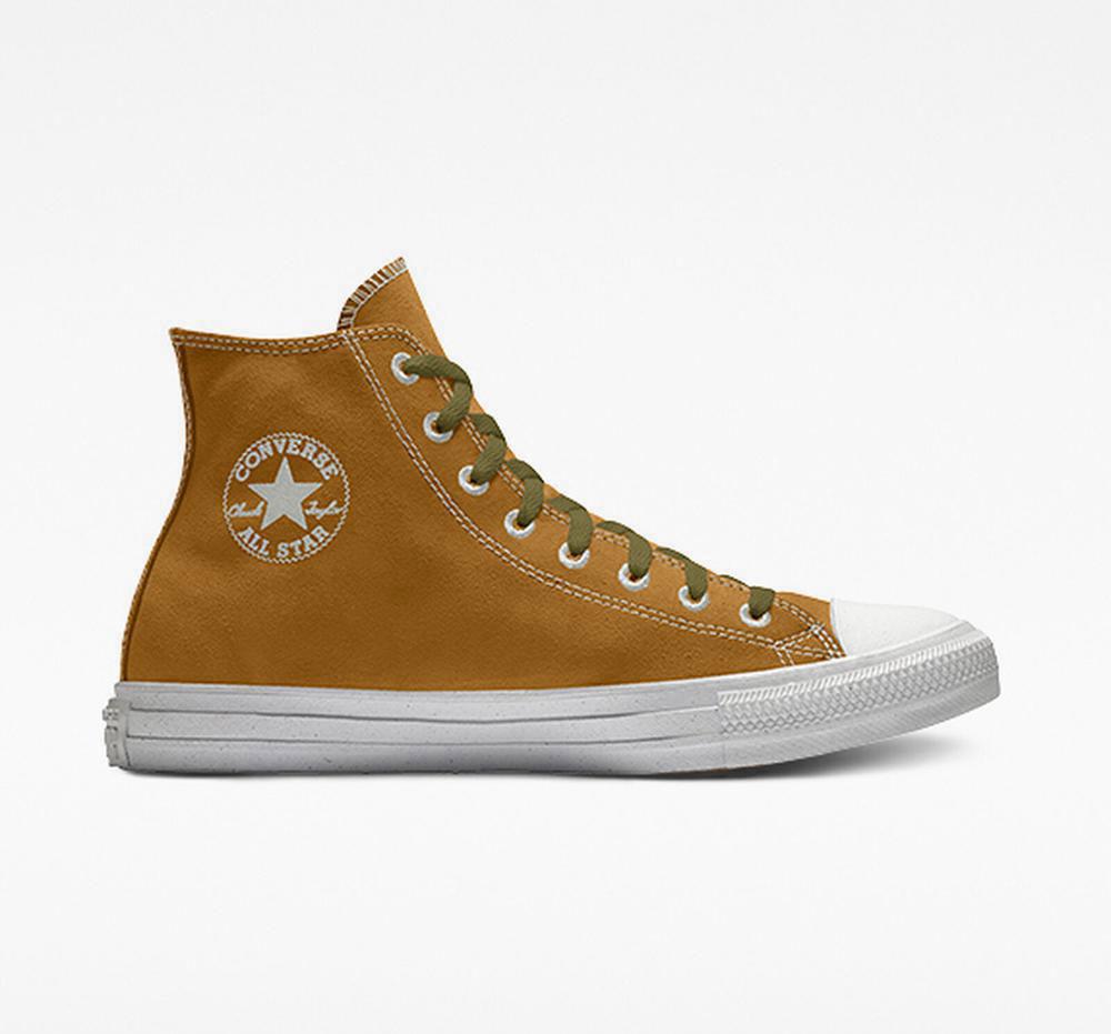 Brown Wheat Men's Converse Custom Chuck Taylor All Star Surplus By You Unisex High Tops India | RHCM-19654