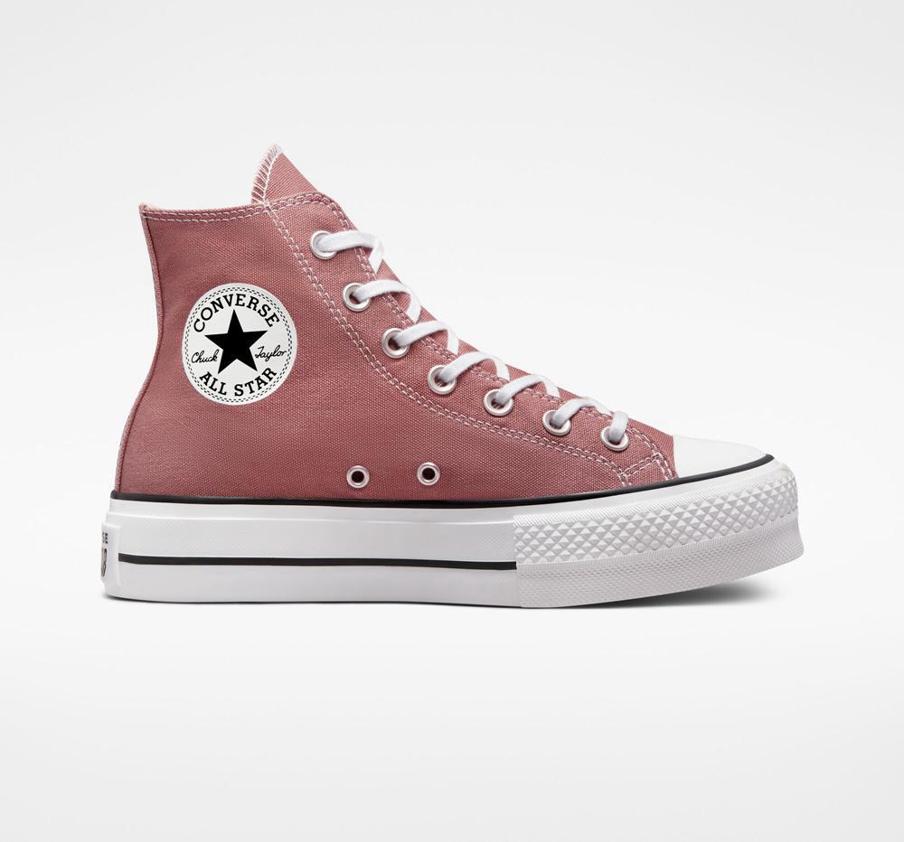 Burgundy Saddle / Black / White Women's Converse Chuck Taylor All Star Lift Platform Canvas High Tops India | QDVT-76802