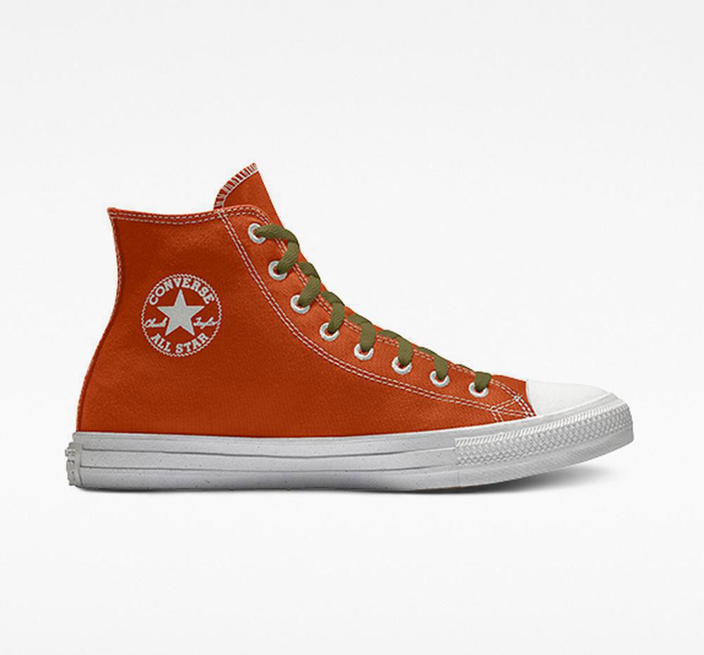 Campfireorange Men's Converse Custom Chuck Taylor All Star Surplus By You Unisex High Tops India | UFBG-47390