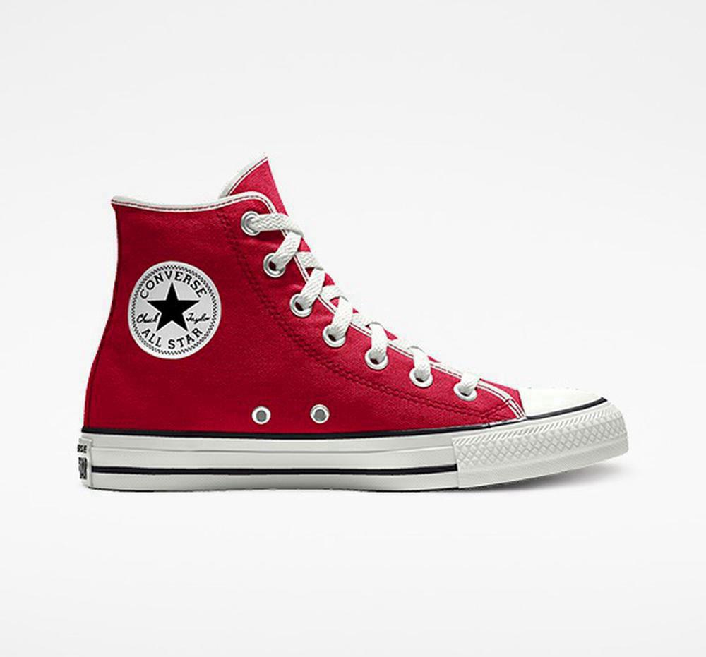 Casino Red Women's Converse Custom Chuck Taylor All Star By You Unisex High Tops India | RDGQ-51082