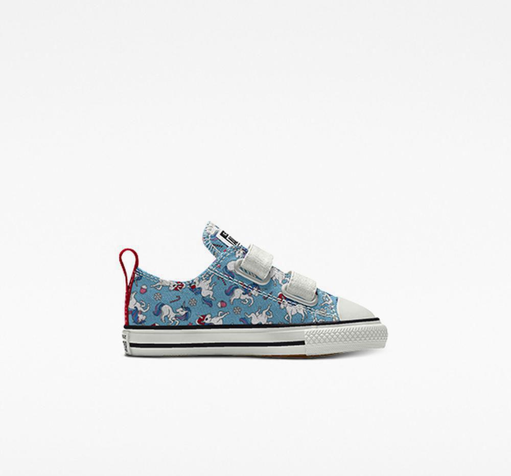 Cozy Unicorn Blue Boys' Converse Custom Chuck Taylor All Star Easy On By You Toddler Low Tops India | VJLY-40271