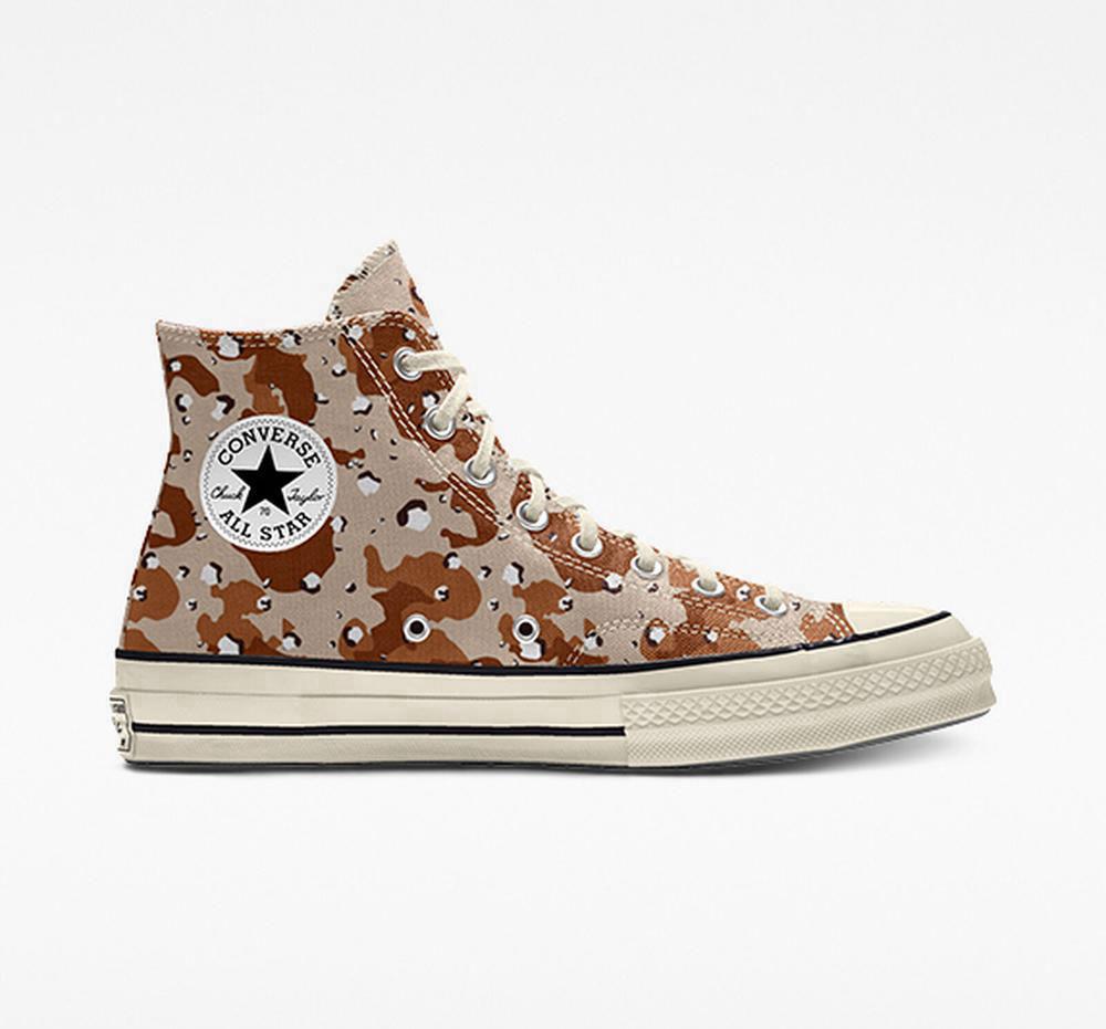 Desertcamo Brown Men's Converse Custom Chuck 70 Vintage Canvas By You Unisex High Tops India | HYMZ-67895