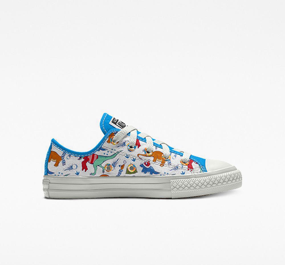 Dinosaur Snowpocalypse Multicolor Boys' Converse Custom Chuck Taylor All Star By You Little Kids Low Tops India | GFSP-76328