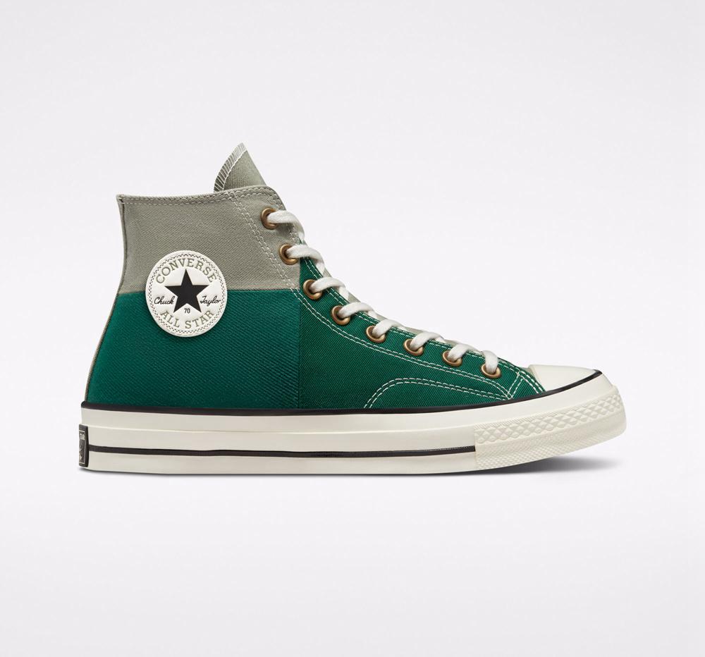 Green Light Field Surplus Men's Converse Chuck 70 Colorblocked Unisex High Tops India | IBTD-86549