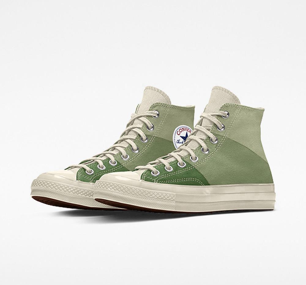 Green Men's Converse Custom Chuck 70 Patchwork By You Unisex High Tops India | BOLW-36782