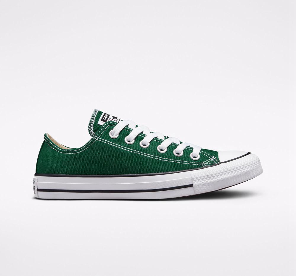 Green Midnight Clover / White / Black Men's Converse Chuck Taylor All Star Seasonal Color Unisex Low Tops India | XWVR-85341