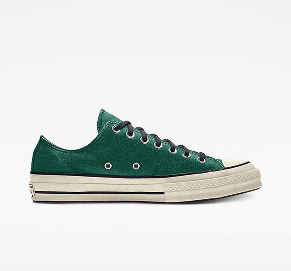 Green Midnightclover Women's Converse Custom Chuck 70 Vintage Canvas By You Unisex Low Tops India | BIWD-24790