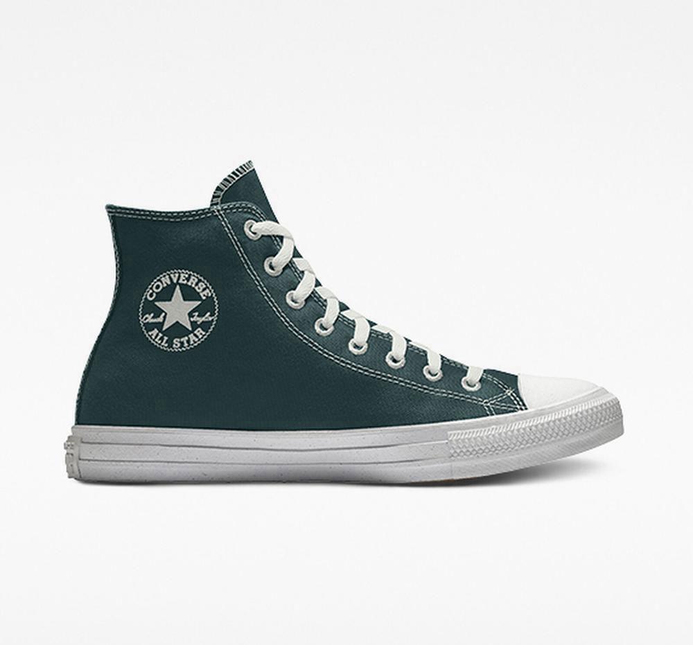 Green Seaweed Men's Converse Custom Chuck Taylor All Star Surplus By You Unisex High Tops India | GJKL-30598