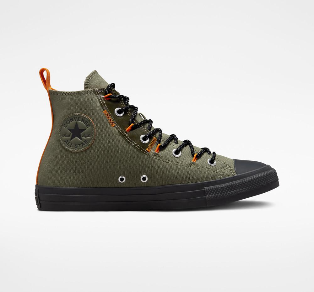 Green Utility / Black / Sun Ray Women's Converse Chuck Taylor All Star Stitch Craft Unisex High Tops India | QJBS-32910