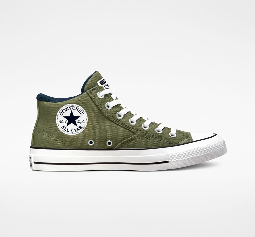 Green Utility / Obsidian / White Men's Converse Chuck Taylor All Star Malden Street Unisex Mid Low Tops India | UCVP-47120