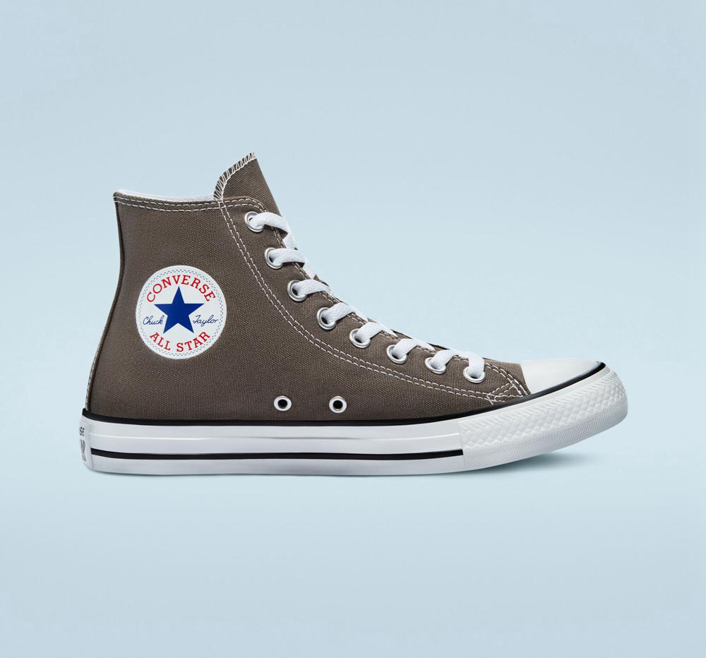 Grey Charcoal Men's Converse Chuck Taylor All Star Classic Unisex High Tops India | JYDO-10349