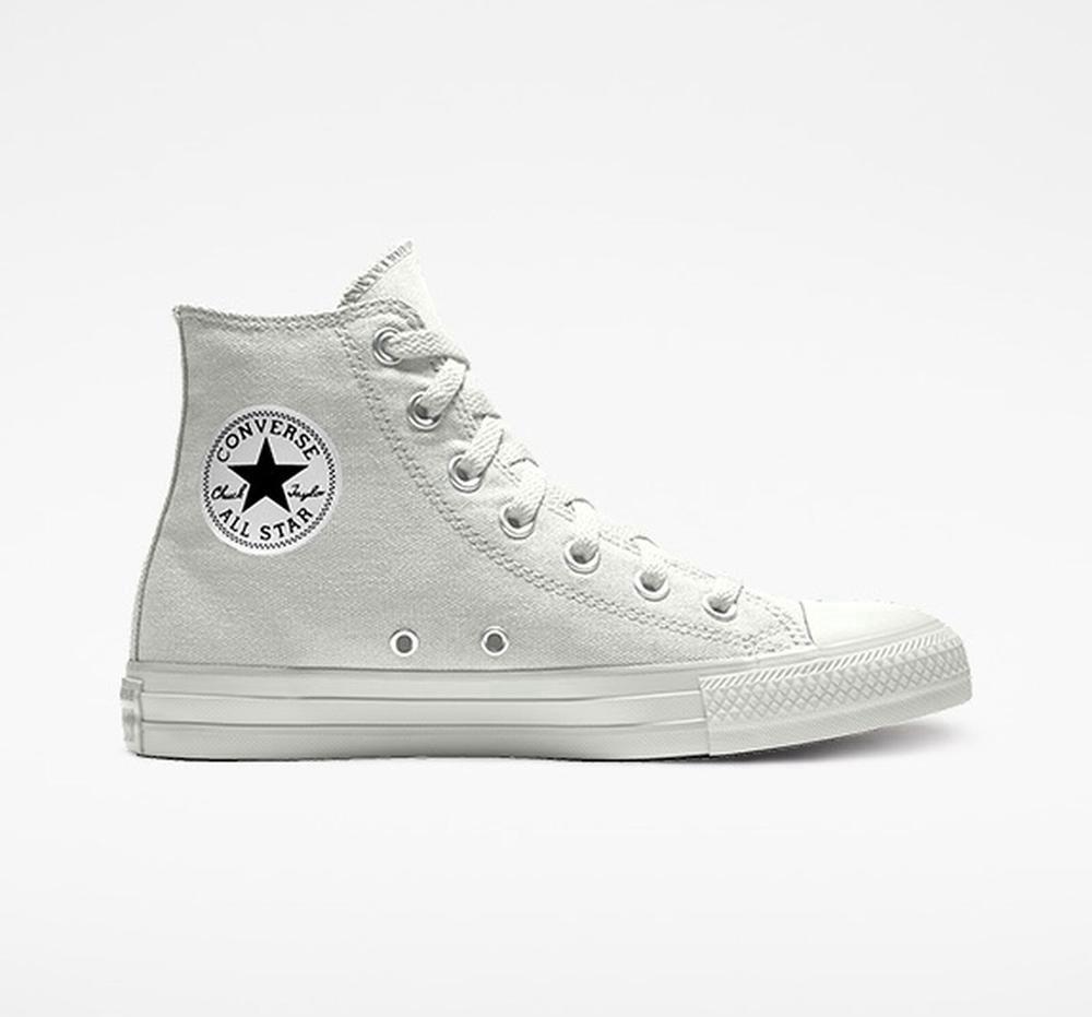 Grey Men's Converse Custom Chuck Taylor All Star By You Unisex High Tops India | HILB-64293