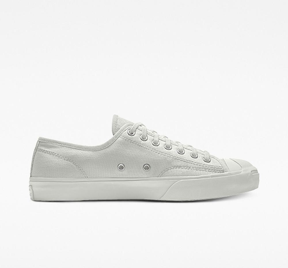 Grey Men's Converse Custom Jack Purcell Canvas By You Unisex Low Tops India | VAML-85921