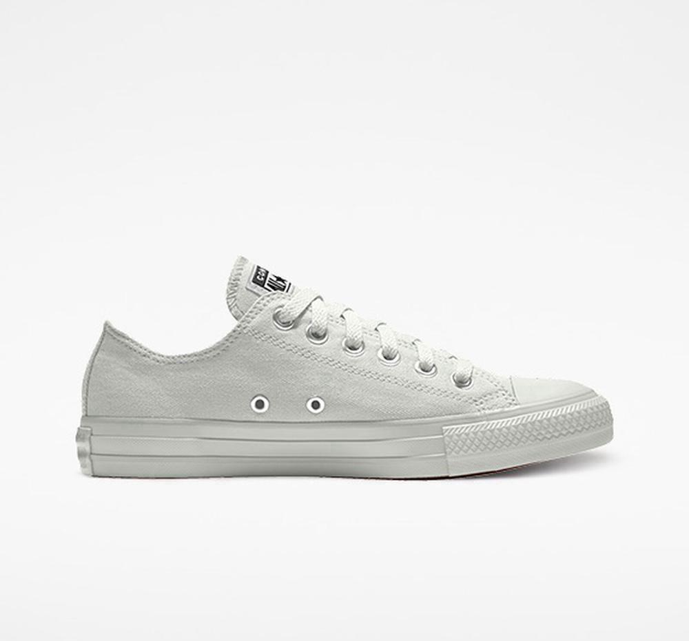 Grey Women's Converse Custom Chuck Taylor All Star By You Unisex Low Tops India | DRKQ-25478