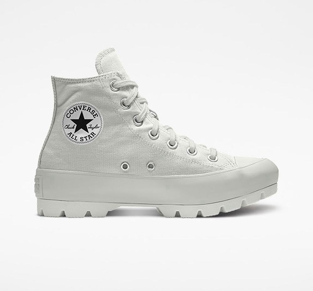 Grey Women's Converse Custom Chuck Taylor All Star Lugged Platform By You Unisex High Tops India | NHWR-98034