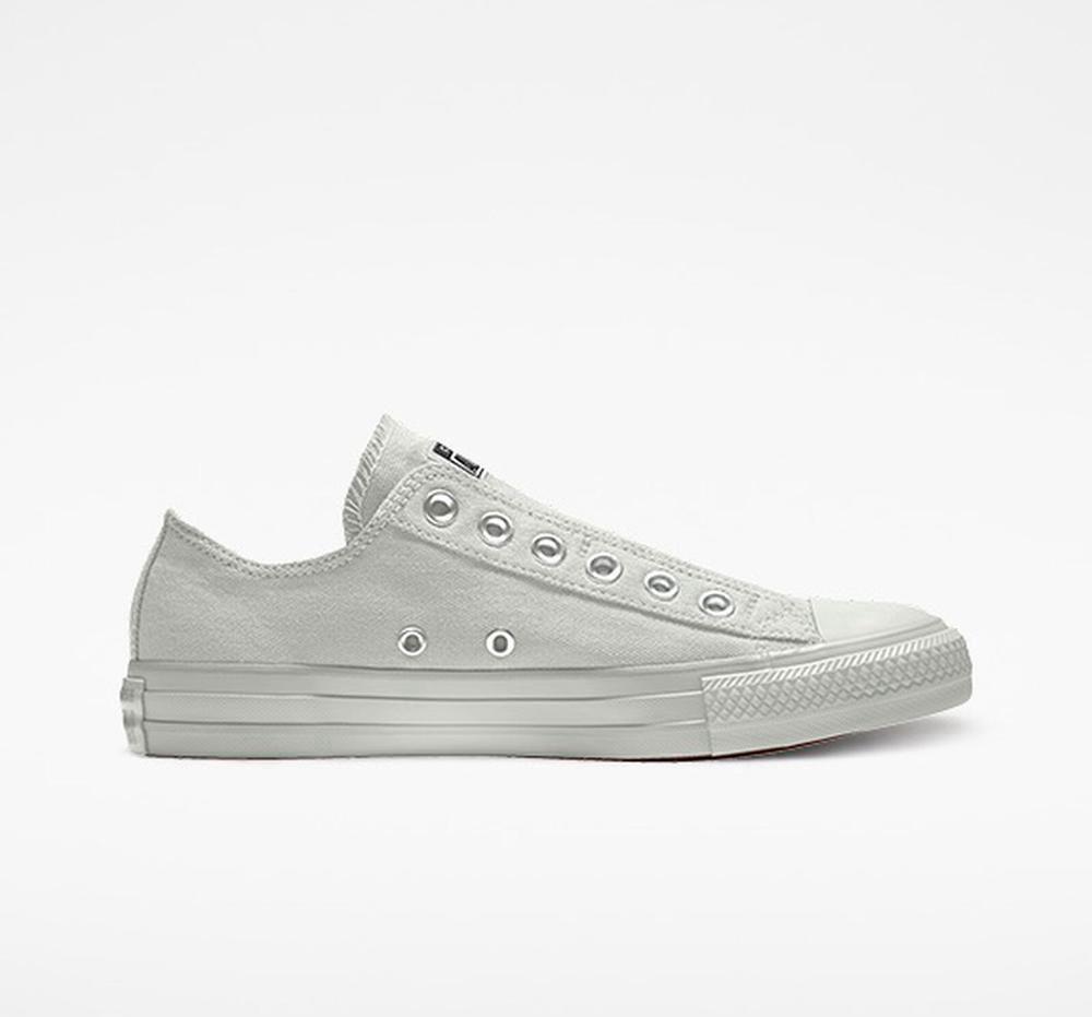 Grey Women's Converse Custom Chuck Taylor All Star Slip By You Unisex Low Tops India | UXKO-64819