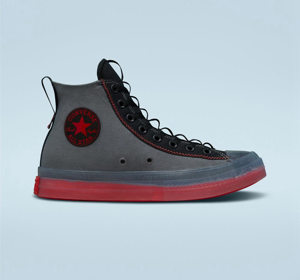 Iron Grey / Black / Red Men's Converse Chuck Taylor All Star Cx Explore Desert Sunset Unisex High Tops India | AXPU-86179