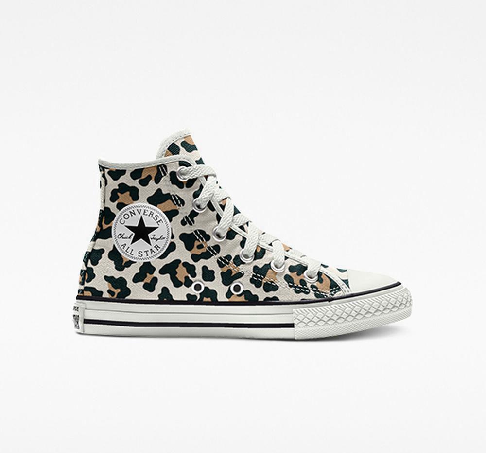 Leopard Girls' Converse Custom Chuck Taylor All Star By You Little Kids High Tops India | VRPB-28679