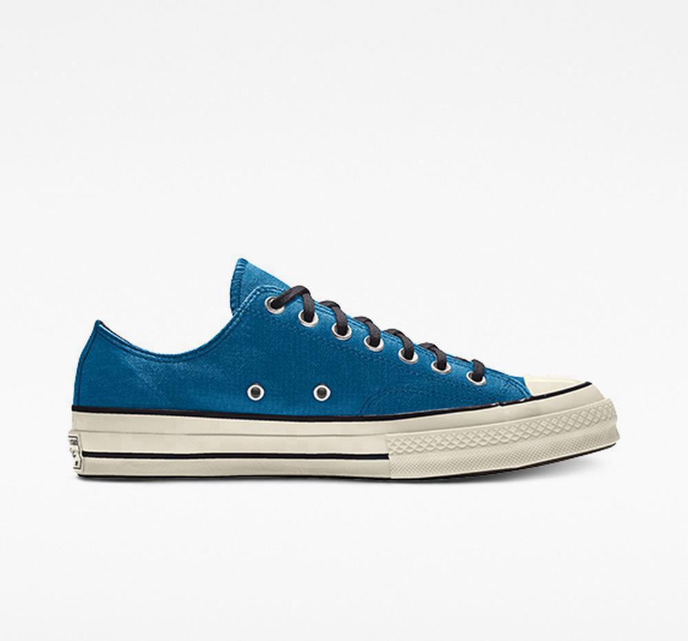 Marinablue Men's Converse Custom Chuck 70 Vintage Canvas By You Unisex Low Tops India | FZWI-90261