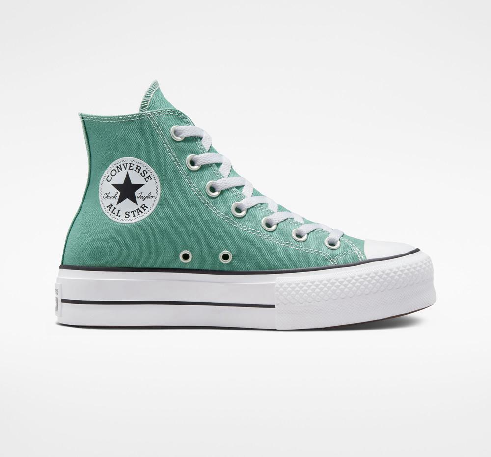 Mint Ocean Stone Women's Converse Chuck Taylor All Star Lift Platform Surplus Canvas High Tops India | DZEU-26894