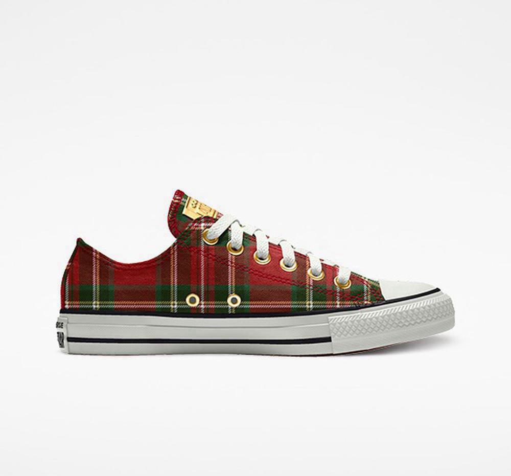 Multicolor Holiday Plaid Men's Converse Custom Chuck Taylor All Star By You Unisex Low Tops India | DLAS-20675