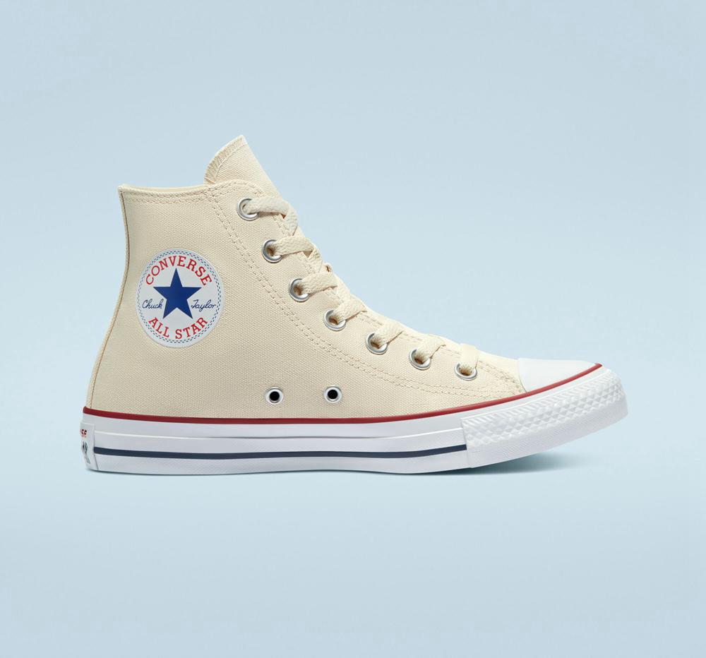 Natural Ivory Men's Converse Chuck Taylor All Star Classic Unisex High Tops India | ZNKR-71836