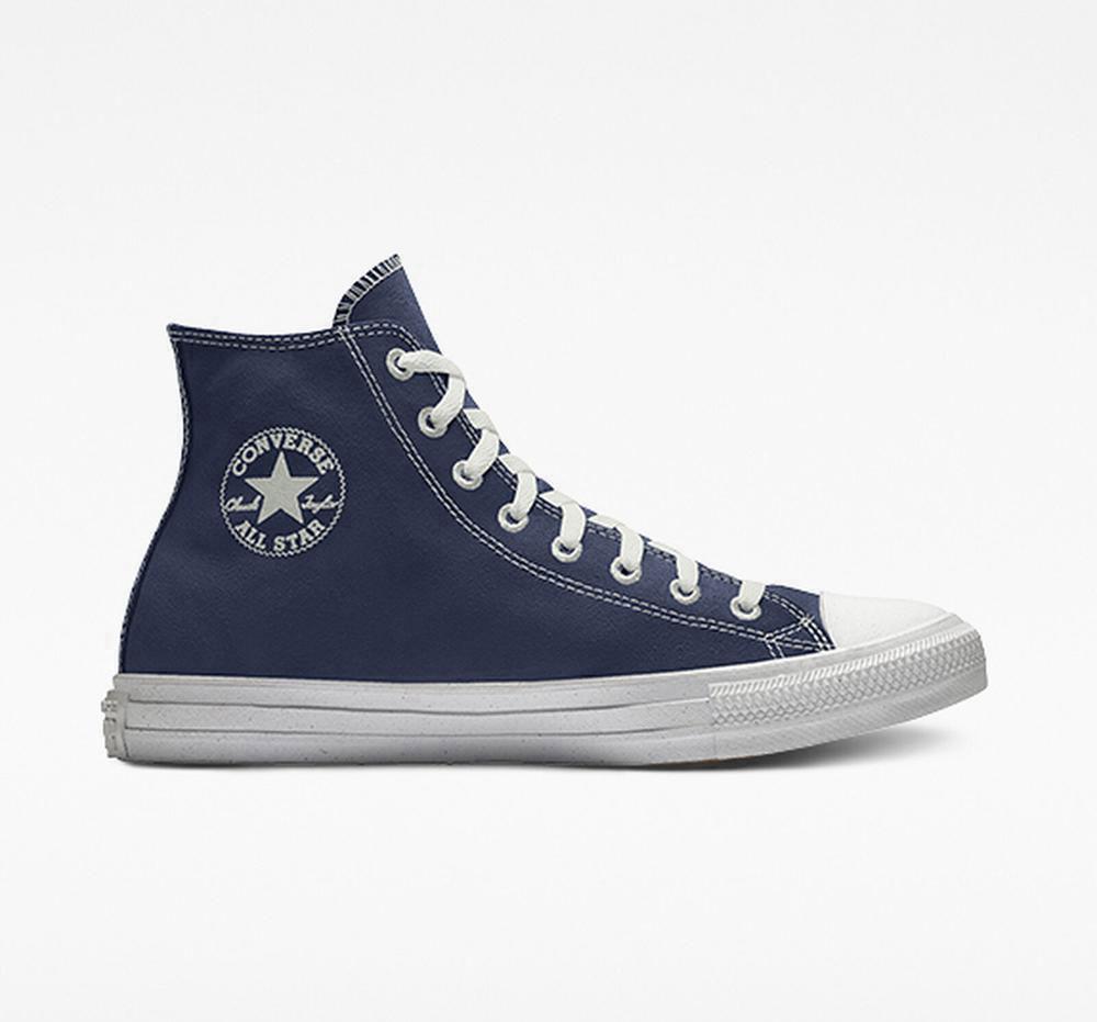 Navy Men's Converse Custom Chuck Taylor All Star Surplus By You Unisex High Tops India | MUHJ-60578