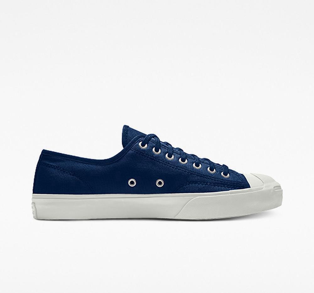 Navy Men's Converse Custom Jack Purcell Canvas By You Unisex Low Tops India | MIKW-58219