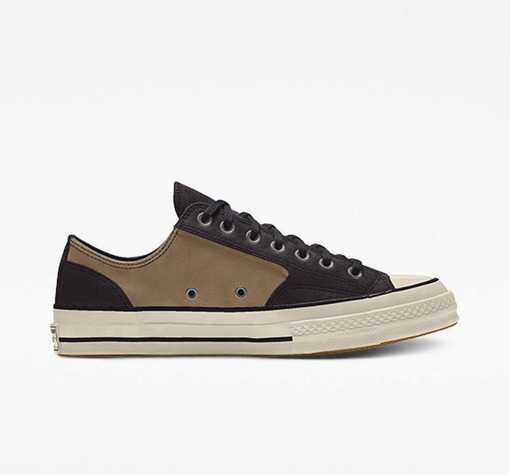 Nomad Khaki Men's Converse Custom Chuck 70 Suede By You Unisex Low Tops India | AEZG-13082