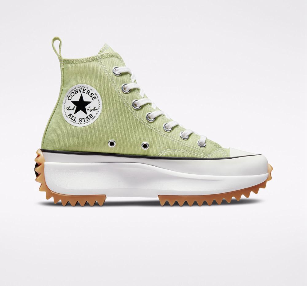 Olive Aura / Black / White Men's Converse Run Star Hike Platform Seasonal Color Unisex High Tops India | VNTK-43765