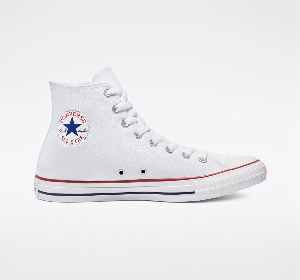 Optical White Men's Converse Chuck Taylor All Star Classic Unisex High Tops India | HNPA-53804