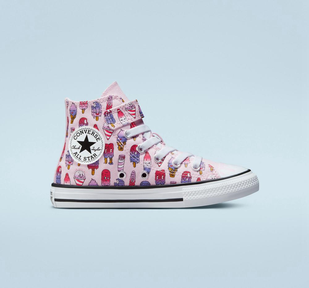 Pink Foam / Prime Pink Girls' Converse Chuck Taylor All Star Easy On Frozen Treats Little Kids High Tops India | BRLQ-81367